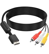 AV Cable for PS2/PS1/Playstation, AV to RCA Composite Audio Video Adapter Cord Compatible with Pl...