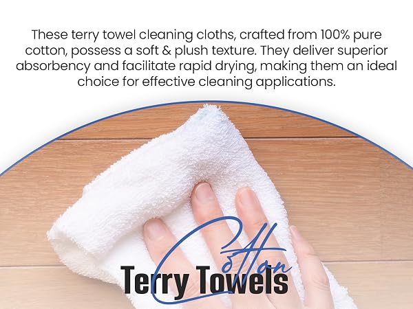 100% cotton terry towels cleaning cloths reusable cleaning cloth lint free multipurpose cleanings