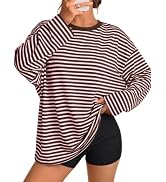 Trendy Queen Women's Striped Oversized Long Sleeve Shirt Tops | Trendy Tops,Y2k Style,Fashion Win...