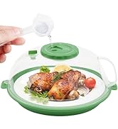 Microwave Splatter Cover Lid for Food 10.2 Inch with Water Steamer, Clear Microwave Splash Guard ...