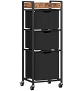 HOOBRO Vertical Laundry Hamper with Wheels, Slim 3 Section Laundry Sorter, Space Saving Rolling L...