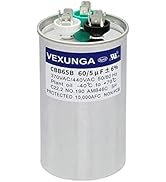 VEXUNGA 60/5 uF 60+5 MFD 370VAC or 440VAC Dual Run Start Round A/C Capacitor CBB65 CBB65B Air Con...
