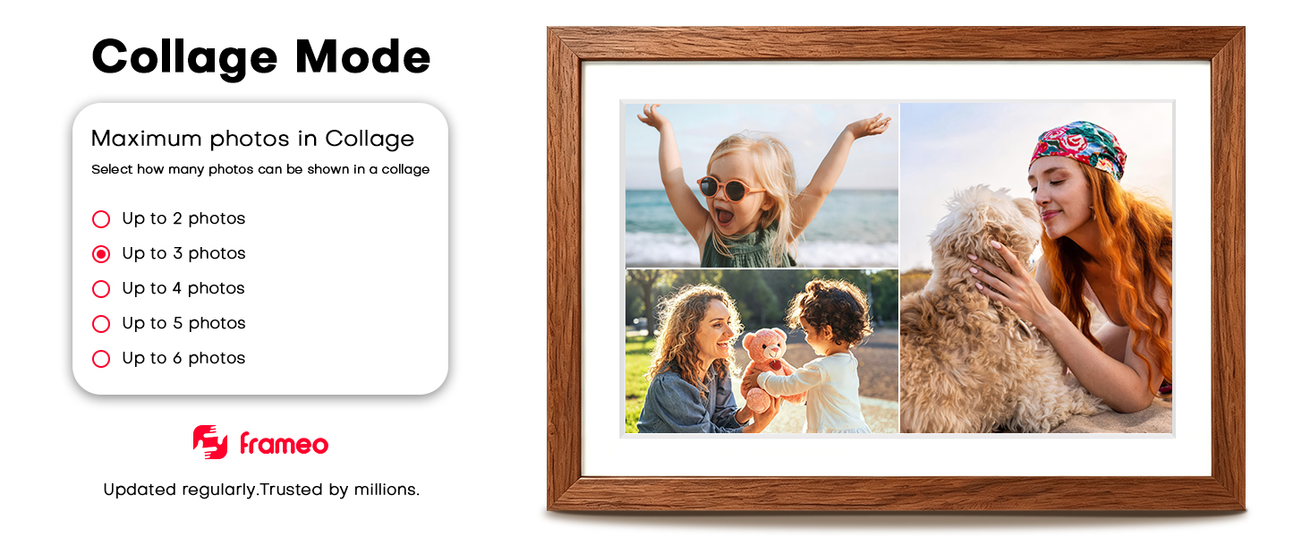 wood digital picture frame frameo
