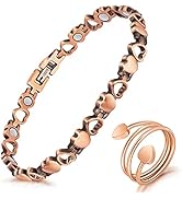 Lymph Detox Magnetic Bracelets with 3500 Gauss Magnets, Copper Bracelets for Women for Arthritis ...