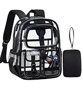 Unineovo Mini Clear Backpack for Stadium Approved 12x6x12, Small Transparent Backpacks Plastic Se...