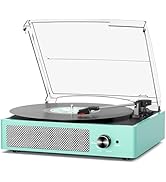 Record Player for Vinyl with 2 Build-in Speakers LP Vinyl Players Belt-Driven Vintage Turntables ...