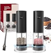 Aisining Electric Salt and Pepper Grinder Set, Automatic Salt and Pepper Mill Shakers with Batter...
