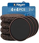 Kayzn Furniture Sliders, Multi-Surface Furniture Sliders for Carpet &amp; Hardwood Floors, 4 Pack 3 1...