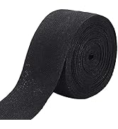 BENECREAT 9.84 Yards Cotton Twill Tape Ribbon, 2 Inch Wide Black Herringbone Cotton Ribbon Soft N...