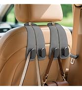 Fitnice Car Seat Headrest Hooks - 4 Pack Universal Car Purse Hook, Leather Car Bag Purse Holder w...