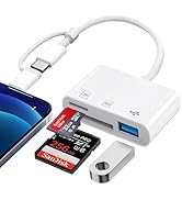 SD Card Reader for iPhone iPad Mac Dual Connector, Digital Camera Memory Card Adapter to iPhone w...