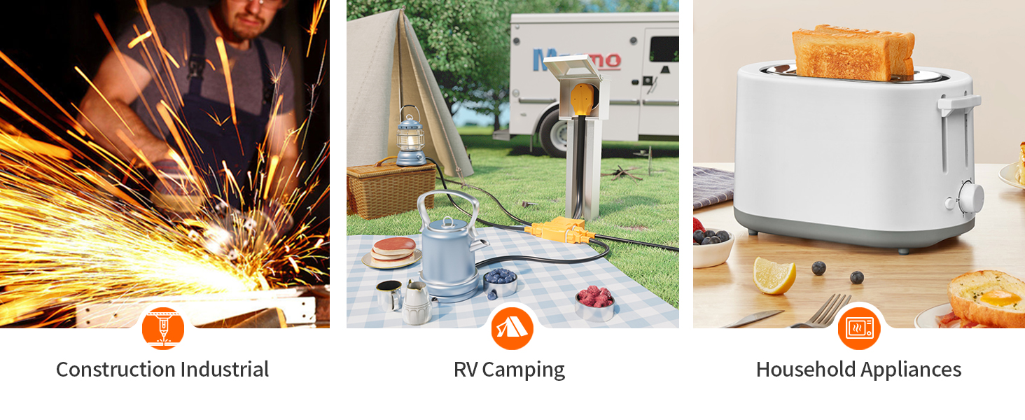 NEMA 14-50P to four NEMA 5-15/20R outlets