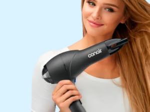 Girl drying hair