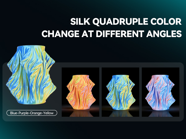 sunlu 3d printer filament quadruple silk filament color changing multicolored multi color sunlu silk