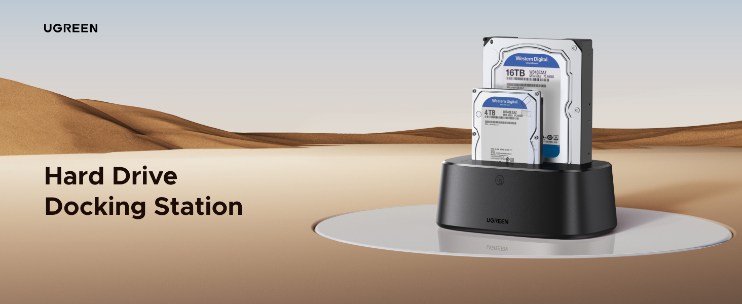 UGREEN USB 3.0 to SATA Dual-Bay HDD Hard Drive Docking Station for 2.5” &amp;amp; 3.5” SATA HDD