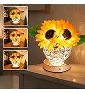 Sunflower Crystal Vase LED Lamp for Women Gifts, for Womens Mom Wife Friends Girlfriend Her Valen...