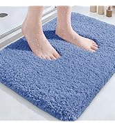 Microfiber Thick Bathroom Rugs, Flurry Non Slip Bath Rug, Ultra Soft Plush Absorbent Bathroom Mat...