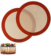 Round Silicone Baking Mats Set of 2,Silicone Mat for 9 Inch Cake Pan Pizza Pan,Non-Stick Reusable...