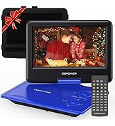 DBPOWER 11.5" Portable DVD Player, 5-Hour Built-in Rechargeable Battery, 9" Swivel Screen, Suppor...