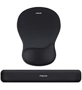 MOSISO Wrist Rest Support for Mouse Pad&Keyboard Set, Ergonomic Mousepad with Concave Curved Memo...
