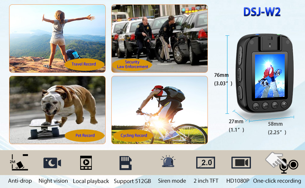 W2 body camera, more application scenarios