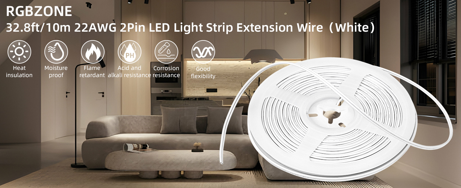 22awg 2pin led extension cable