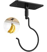 HOMEBROS Banana Hook, 360° Rotatable Metal Banana Hanger Under Cabinet, 2 Installation Options Ad...