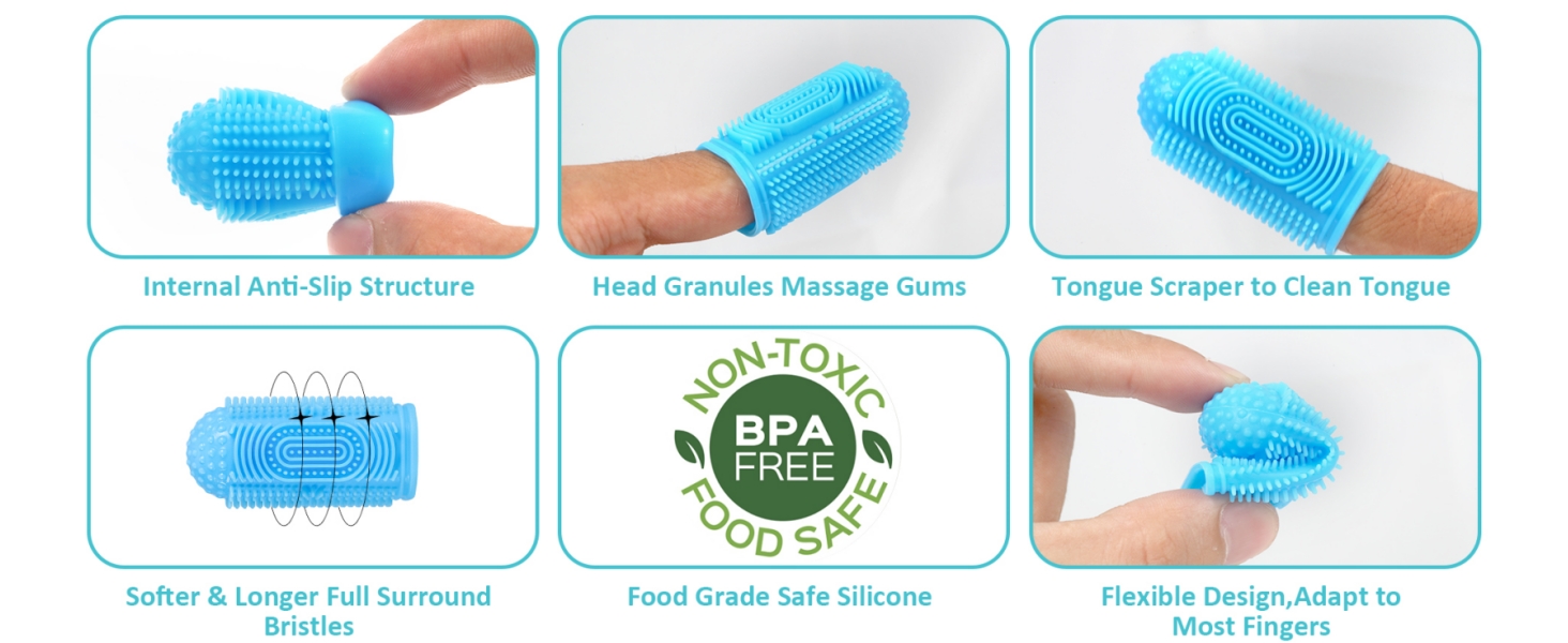 finger tooth brushing baby finger toothbrush for toddlers 1-3 silicone finger brush baby
