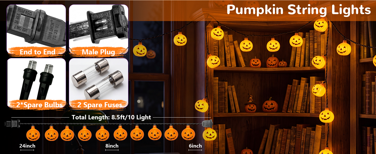 halloween lights plug in; outdoor halloween lights plug in; halloween jack o lantern lights string