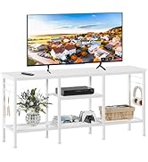 Furologee TV Stand for TVs up to 55 Inch, Entertainment Center with Open Storage Shelves, TV Medi...
