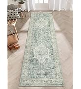 LIVEBOX Sage Green Runner Rug Non Slip 2.5x8 - Bohemian Bedroom Rugs Long Hallway Rug for Home De...