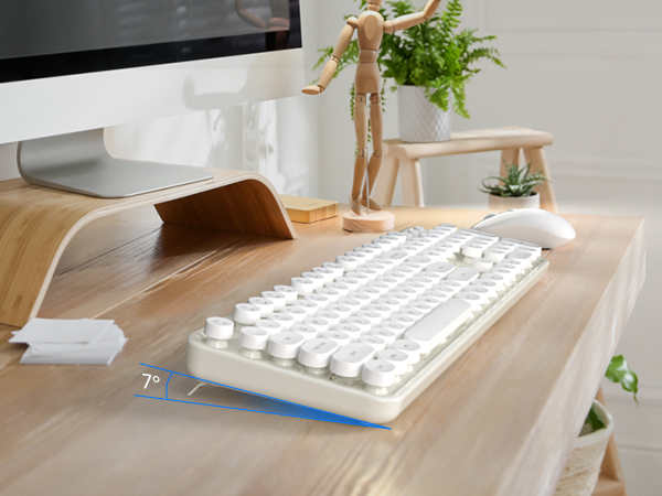Wireless Keyboard and Mouse Combo typewriter colorful