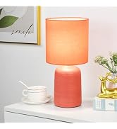Lampwell Maye Small Table Lamp for Living Room as Bedside Table Lamp for Bedroom,Modern Ceramic T...