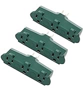 BTU ETL Listed 3 Outlet Grounding Adapter, Grounded Wall Tap, Heavy Duty 3 Way Plug, Turn One Out...