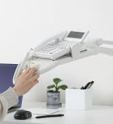 Asuka TS9802 Telephone Stand, Flex, High Type, Expands Desk Space, Easy Installation (White)