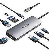 USB C Docking Station Dual Monitor HDMI, USB C to Dual HDMI Adapter, 8 in 1 Laptop Docking Statio...