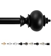 Deconovo Adjustable Curtain Rod for Windows 28-84 Inch, Black Curtain Rod | Heavy Duty Adjustable...