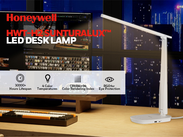 honeywell desk light with usb charging port