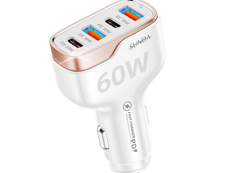 60W USB C Fast Car Charger