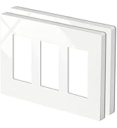 2 Pack BESTTEN 3-Gang Screwless Wall Plate, USWP4 Glossy Off White, Decorator Outlet Cover, H4.69...