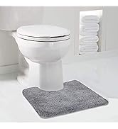 Walensee Bathroom Contour Rug (20x24, Grey) Non Slip Bath Mat for Water Absorbent Soft Microfiber...
