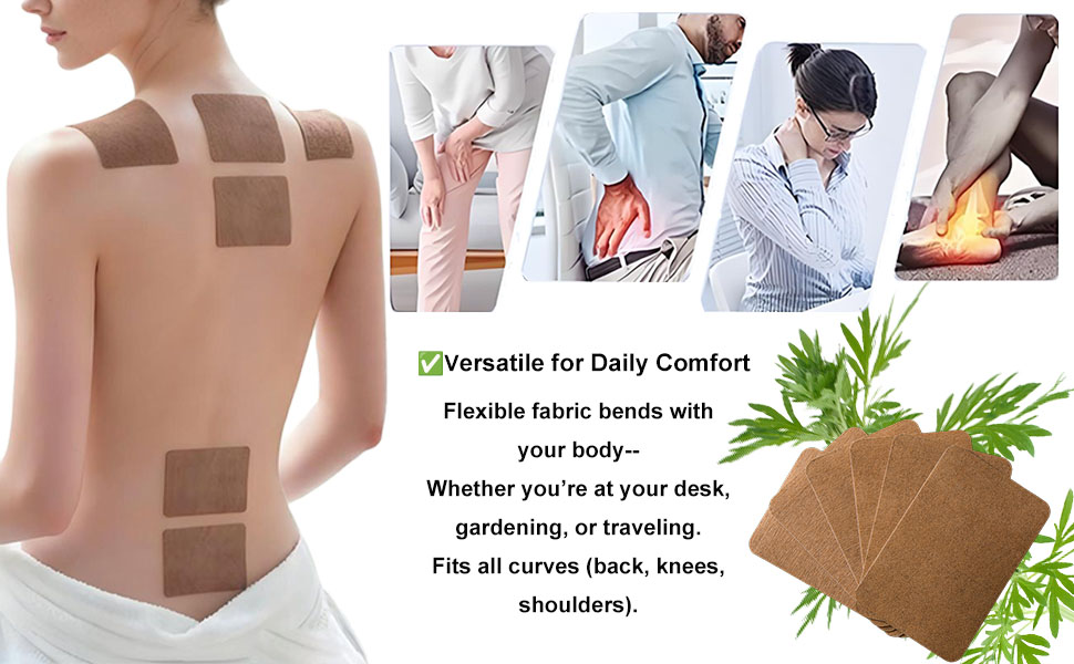long lasting warmth for stiff muscles, ginger patch for desk workers
