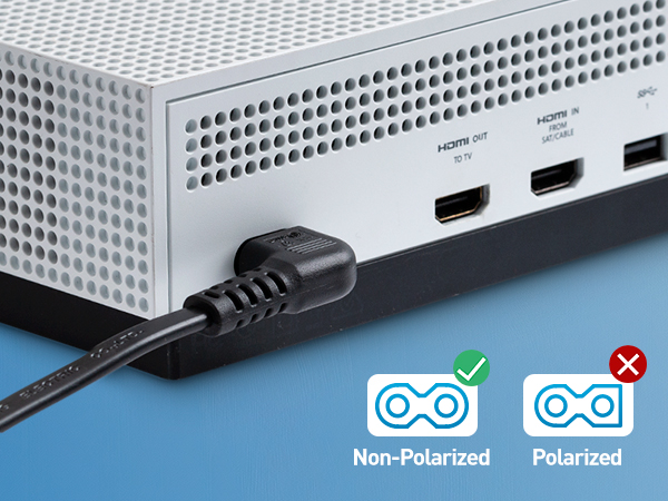 2 Prong Right Angle TV Power Cord 