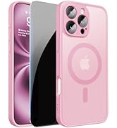 LWLFEKA for iPhone 16 Pro Max Case with Privacy Screen Protectors &amp; Full Camera Cover,Magnetic fo...