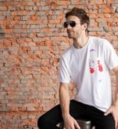 3.1 J+S Vision Rangi Sunglasses - man wearing classic aviator military style in red brick background