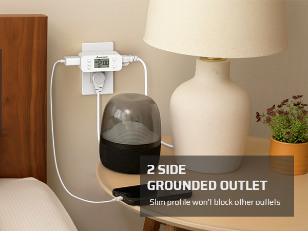 2 SIDE GROUNDED OUTLET