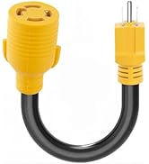 CXIYUA 4 Prong 30 Amp L14-30 Female to 3 Prong 15 Amp 5-15 Male Plug Adapter, 5-15P to L14-30R Ad...