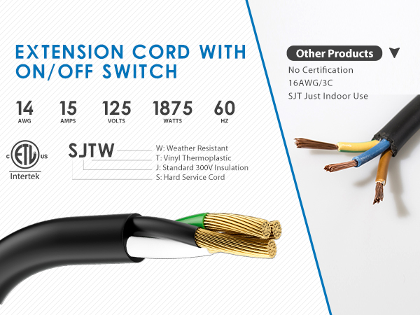 3 Outlet Extension Cord