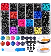 Fishdown 940 Pcs Colorful Lava Stone (4mm,6mm,8mm,10mm) HOT Healing Beads - Natural Beads Volcani...