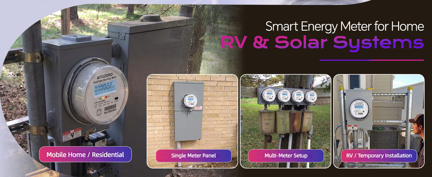 kwh meter submeter ansi 2s plugin bidirectional modbus pulse solidstate rental billing rv garage